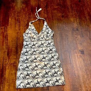 Tommy Hilfiger Black and White Sheath Dress Halter Neck Dress